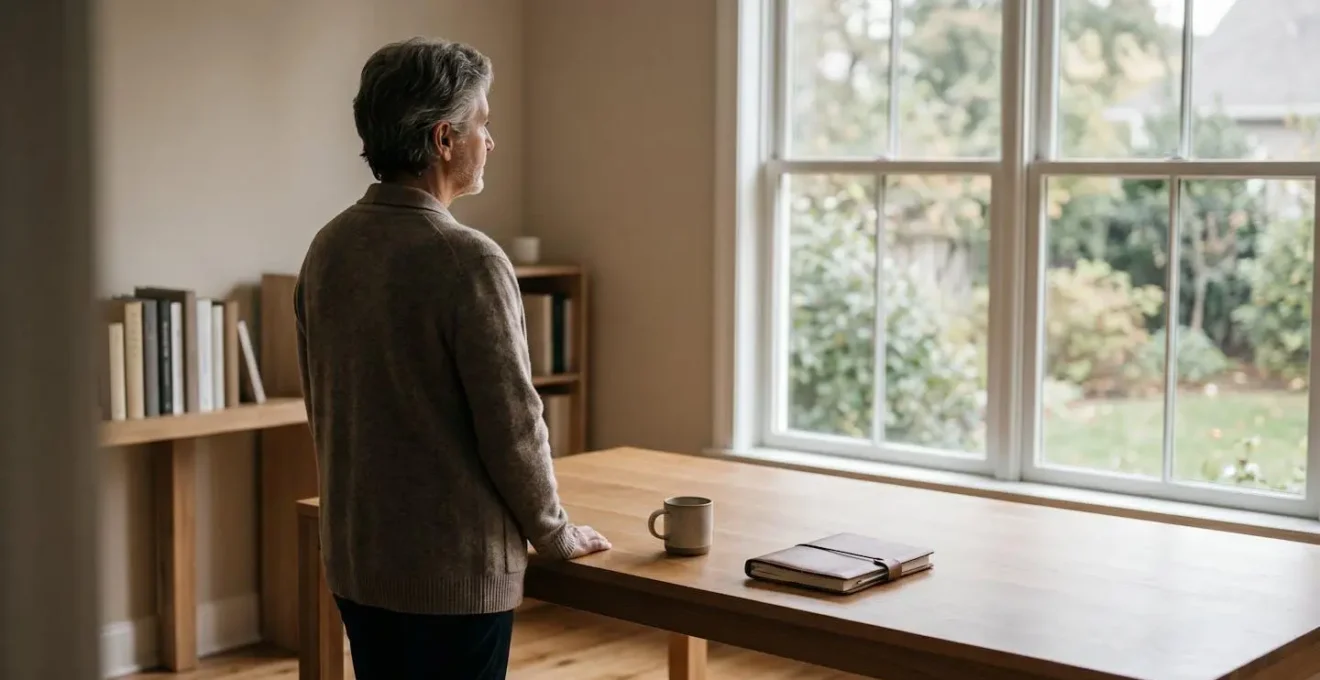 Scène métaphorique représentant la protection d'un patrimoine familial face aux changements de vie